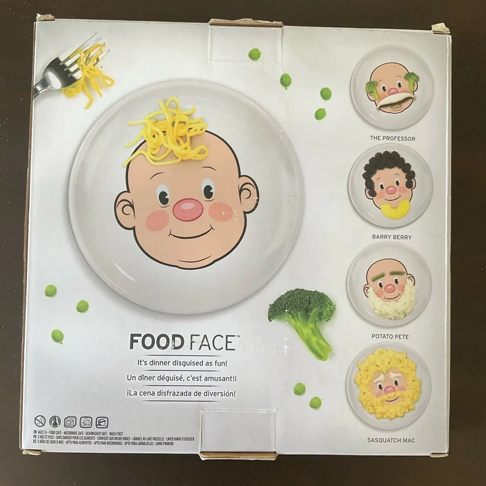 Genuine Fred Mr. Food Face Kids Ceramic Dinner Plate